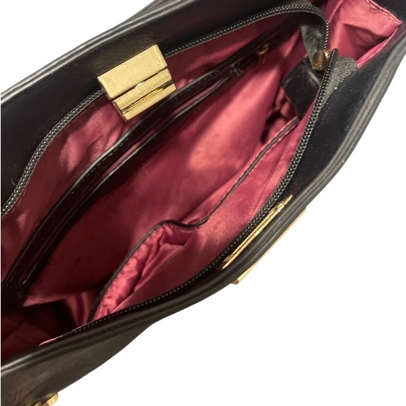 Black pleather boxy purse - Picture 2 of 2